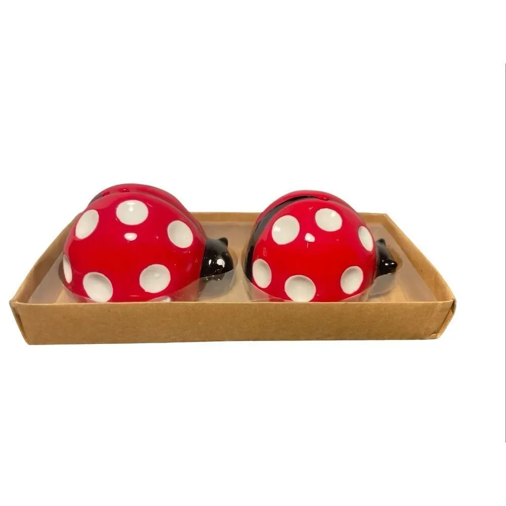 Ladybug Adorable Salt and Pepper Shakers NWT
